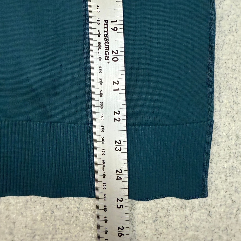 Cable & Gauge Sweater XL Teal Green Lace Peter Pan Collar Keyhole Back Knit Top - Picture 5 of 7